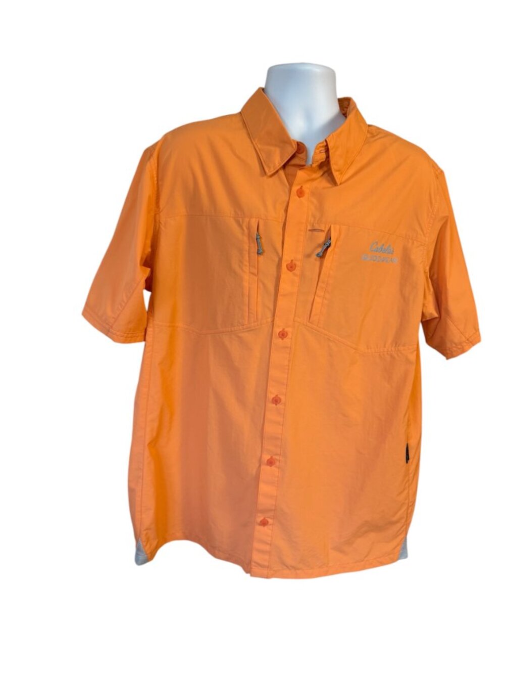 Cabela's Guidewear Fishing Shirt Men's XL Orange Vented Performance